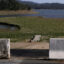 A boat dock sits on dry ground far from the water at Lake Mendocino on April 22, 2021 in Ukiah, California. Credit: Justin Sullivan/Getty Images