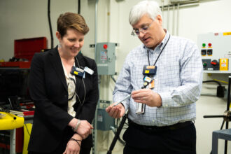 Kathryn Huff on a tour of Pacific Northwest Laboratory in Richland, Washington. Credit: PNNL